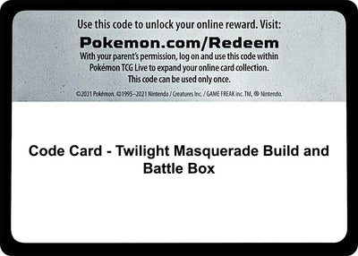 Image for Code Card - Twilight Masquerade Build and Battle Box - Pokemon