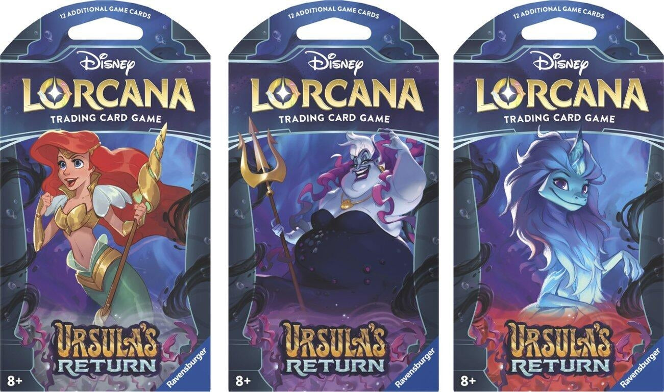 Image for Disney Lorcana: Ursula's Return Sleeved Booster Pack Art Bundle [Set of 3] [Ursula's Return] - Disney Lorcana
