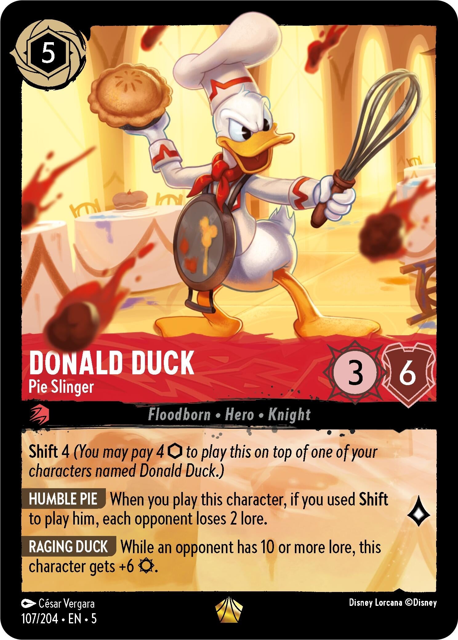 Image for Donald Duck - Pie Slinger (Shimmering Skies) (107/204) - Disney Lorcana