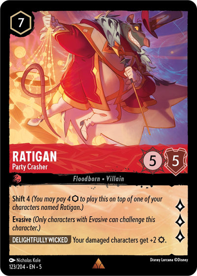 Image for Ratigan - Party Crasher (Shimmering Skies) (123/204) - Disney Lorcana