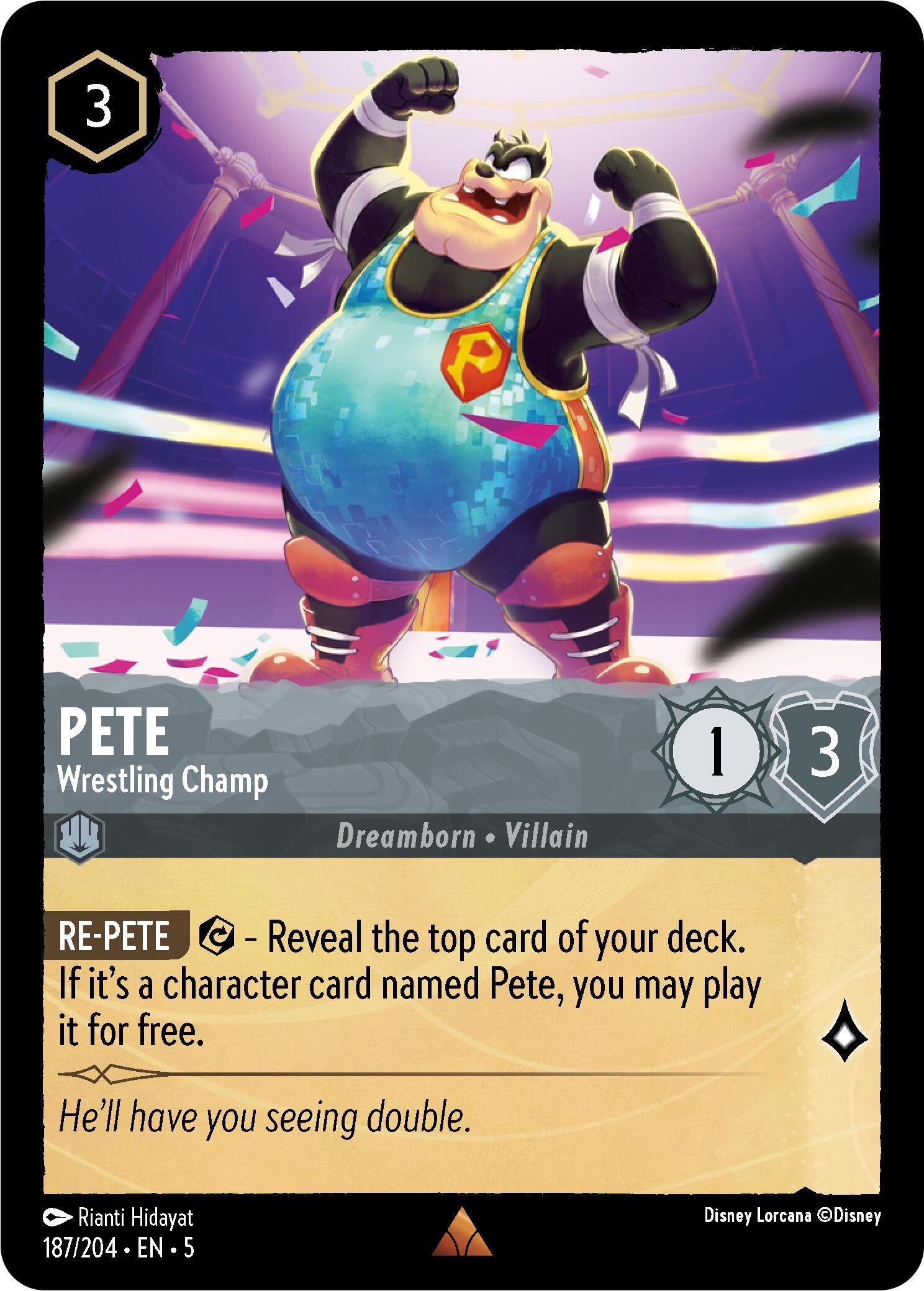Image for Pete - Wrestling Champ (Shimmering Skies) (187/204) - Disney Lorcana