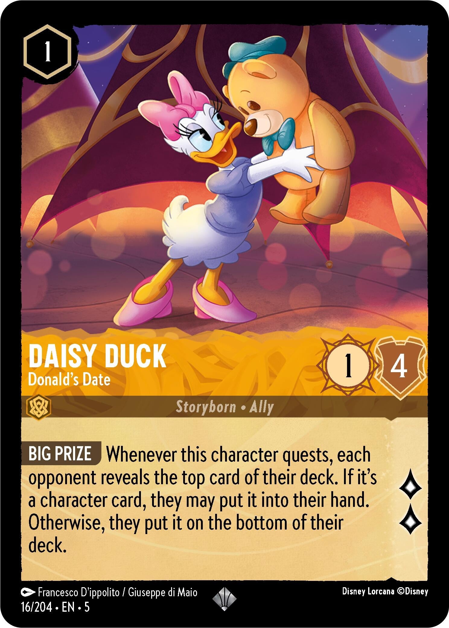 Image for Daisy Duck - Donald's Date (Shimmering Skies) (16/204) - Disney Lorcana