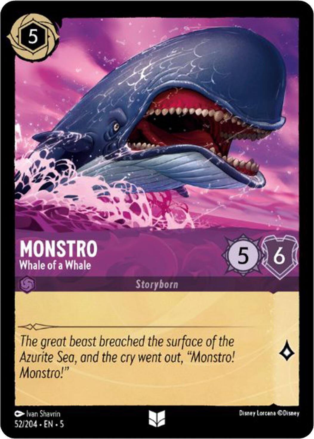 Image for Monstro - Whale of a Whale (Shimmering Skies) (52/204) - Disney Lorcana