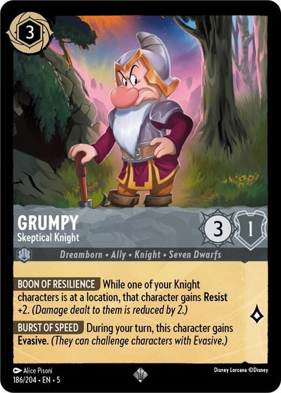 Image for Grumpy - Skeptical Knight (Shimmering Skies) (186/204) - Disney Lorcana