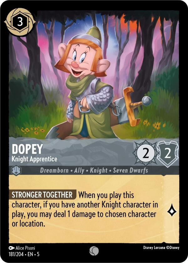 Image for Dopey - Knight Apprentice (Shimmering Skies) (181/204) - Disney Lorcana