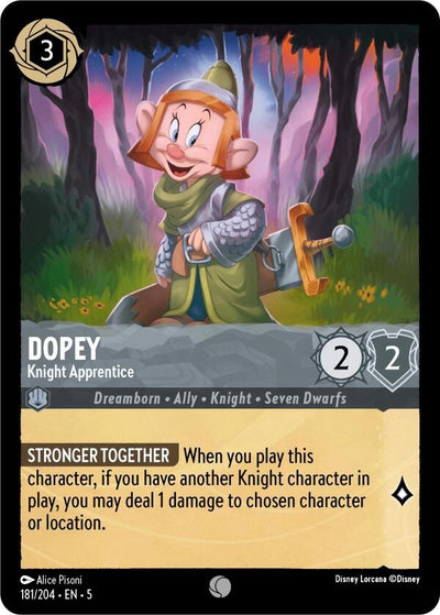 Image for Dopey - Knight Apprentice (Shimmering Skies) (181/204) - Disney Lorcana