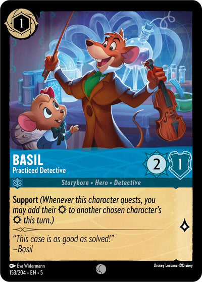 Image for Basil - Practiced Detective (Shimmering Skies) (153/204) - Disney Lorcana
