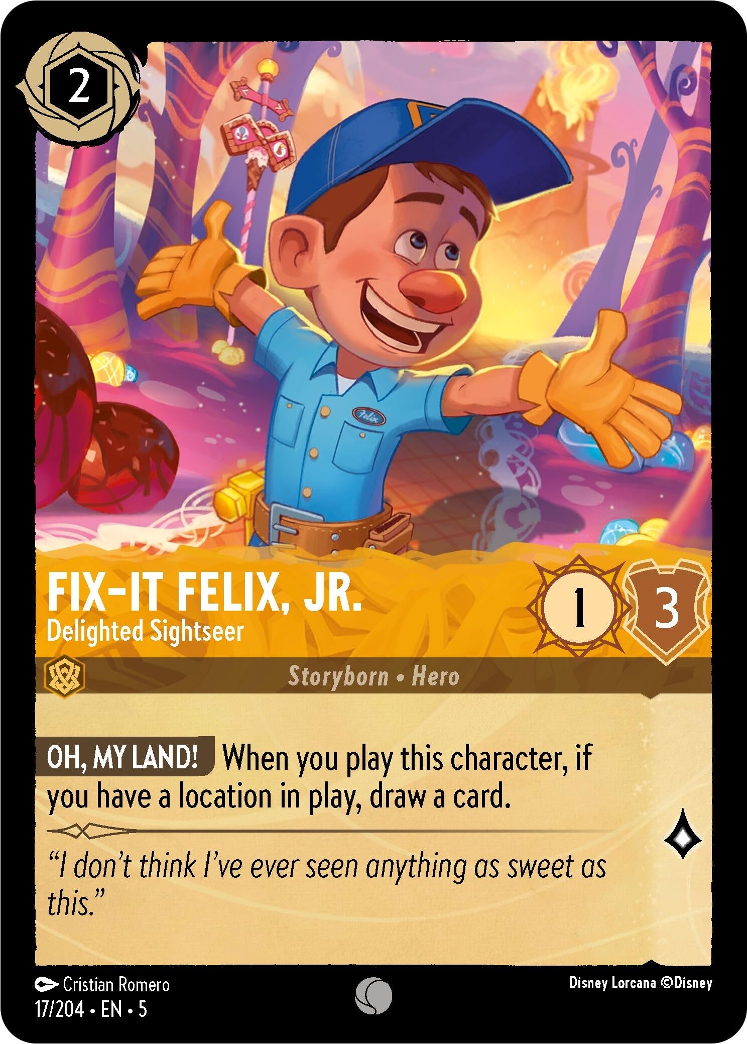 Image for Fix-It Felix, Jr. - Delighted Sightseer (Shimmering Skies) (17/204) - Disney Lorcana