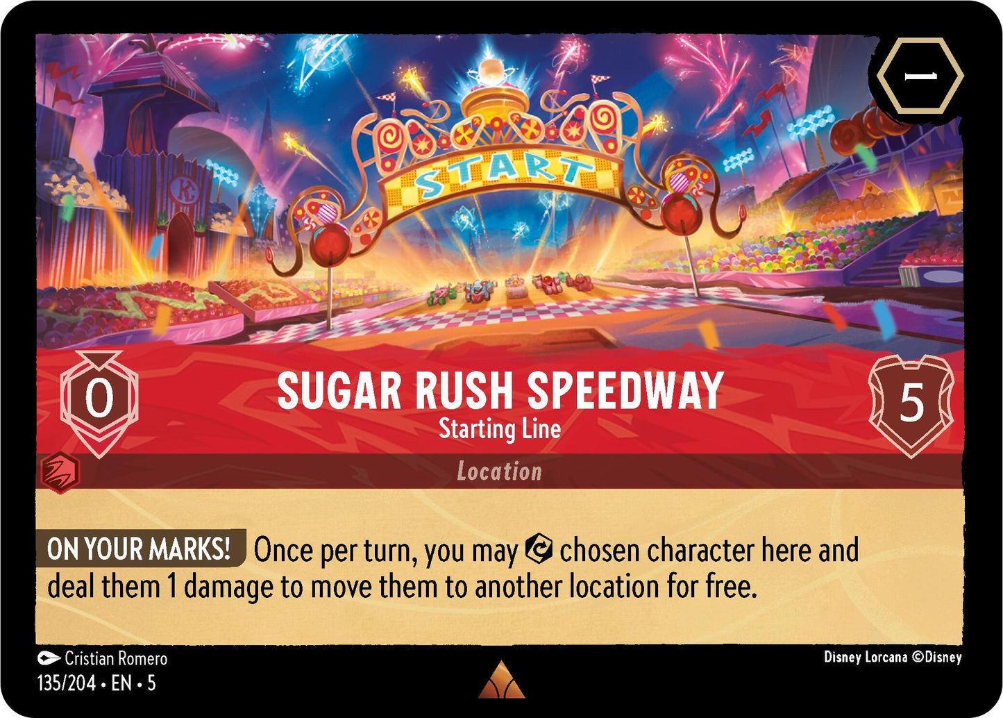 Image for Sugar Rush Speedway - Starting Line (Shimmering Skies) (135/204) - Disney Lorcana