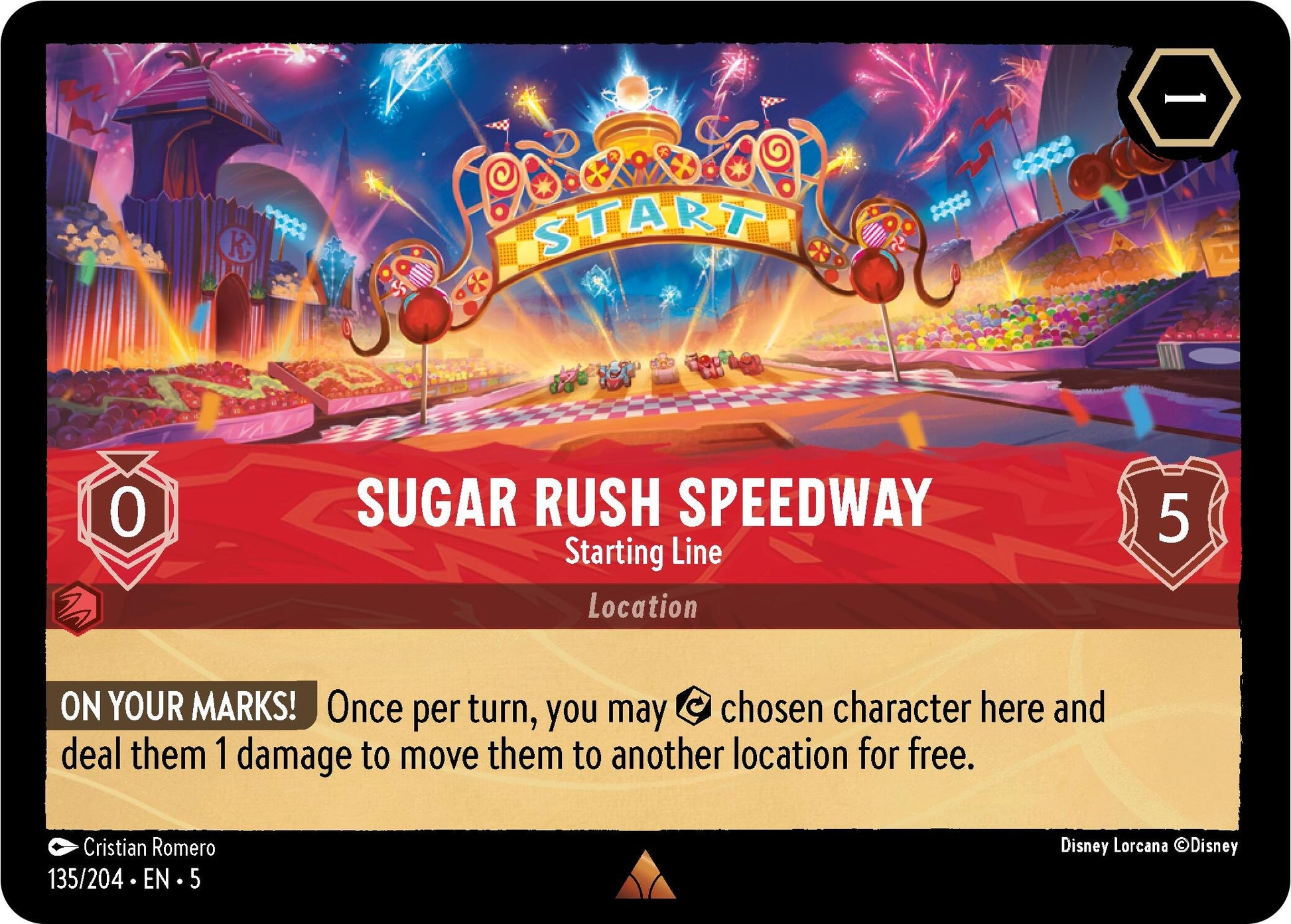 Image for Sugar Rush Speedway - Starting Line (Shimmering Skies) (135/204) - Disney Lorcana