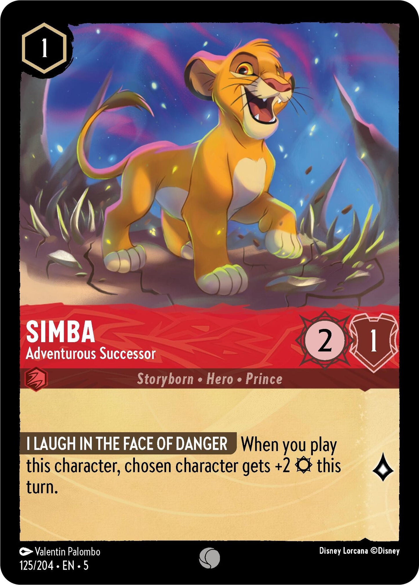 Image for Simba - Adventurous Successor (Shimmering Skies) (125/204) - Disney Lorcana