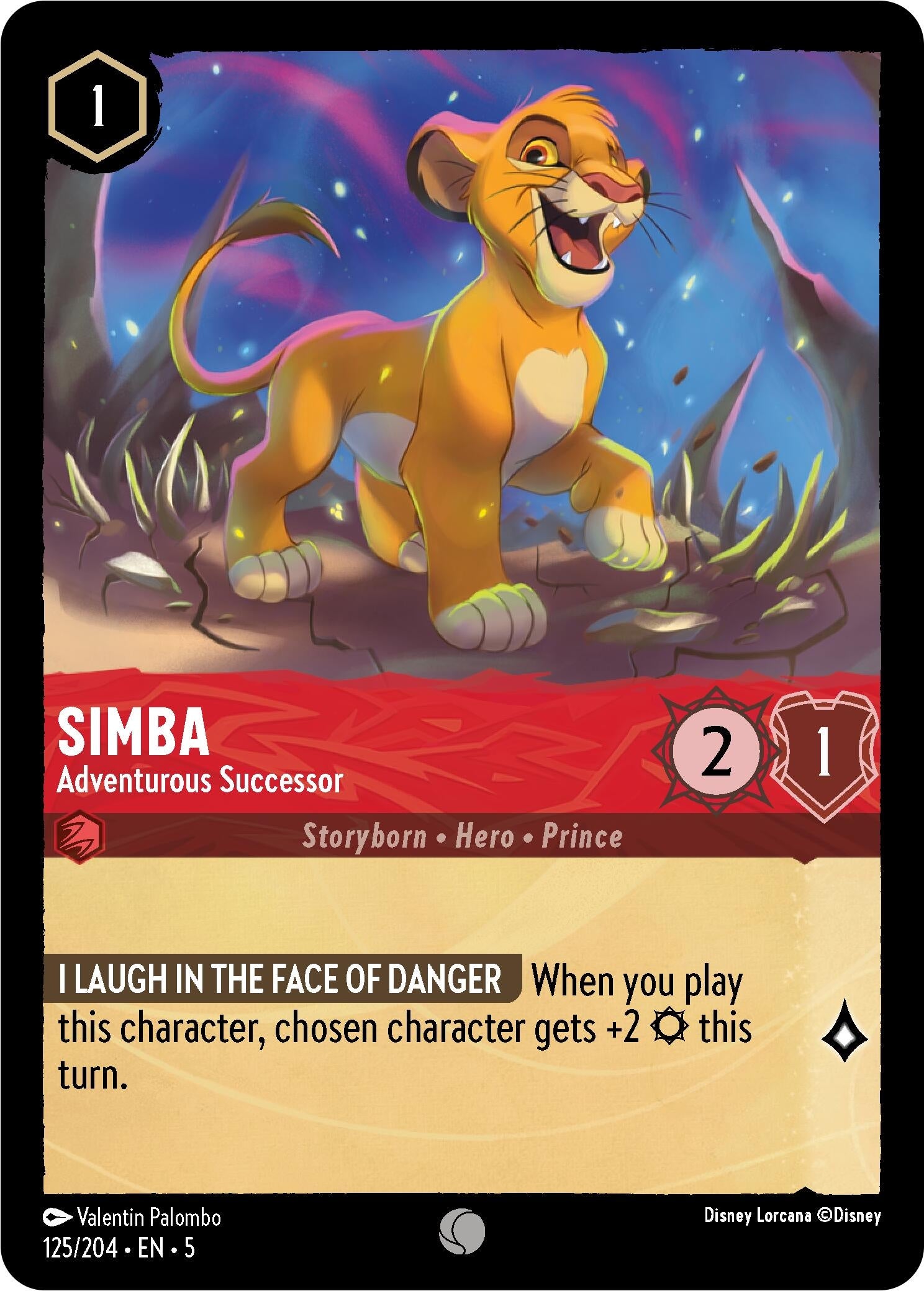 Image for Simba - Adventurous Successor (Shimmering Skies) (125/204) - Disney Lorcana