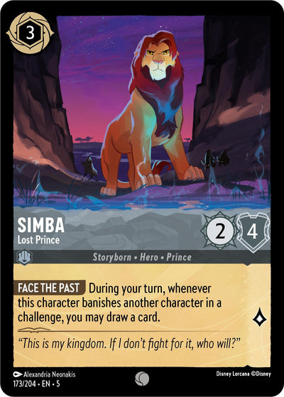 Image for Simba - Lost Prince (Shimmering Skies) (173/204) - Disney Lorcana