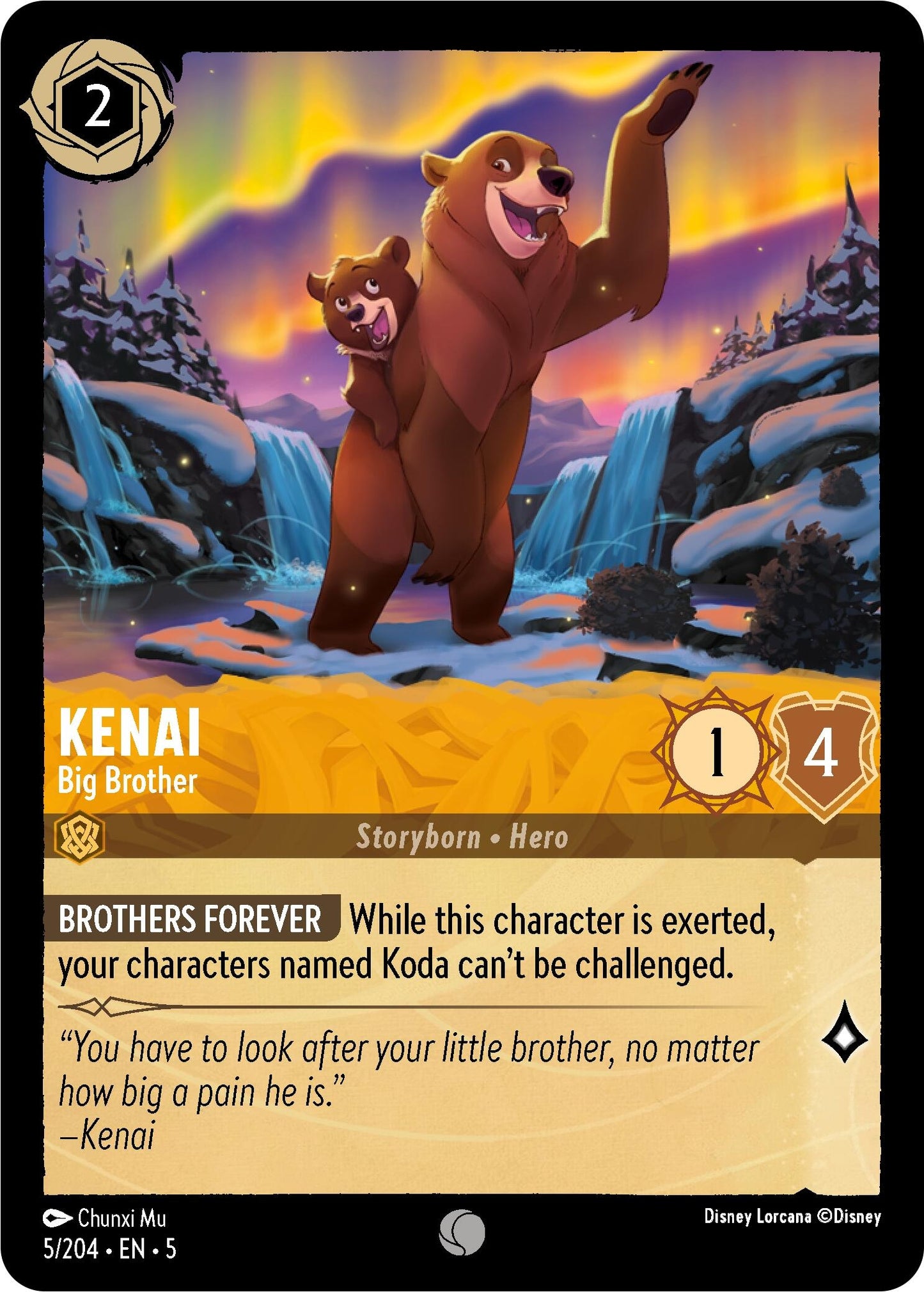 Image for Kenai - Big Brother (Shimmering Skies) (5/204) - Disney Lorcana