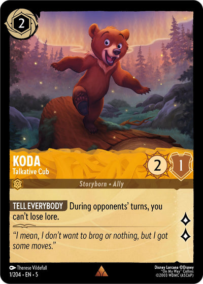 Image for Koda - Talkative Cub (Shimmering Skies) (1/204) - Disney Lorcana