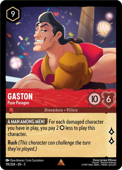 Image for Gaston - Pure Paragon (Shimmering Skies) (119/204) - Disney Lorcana