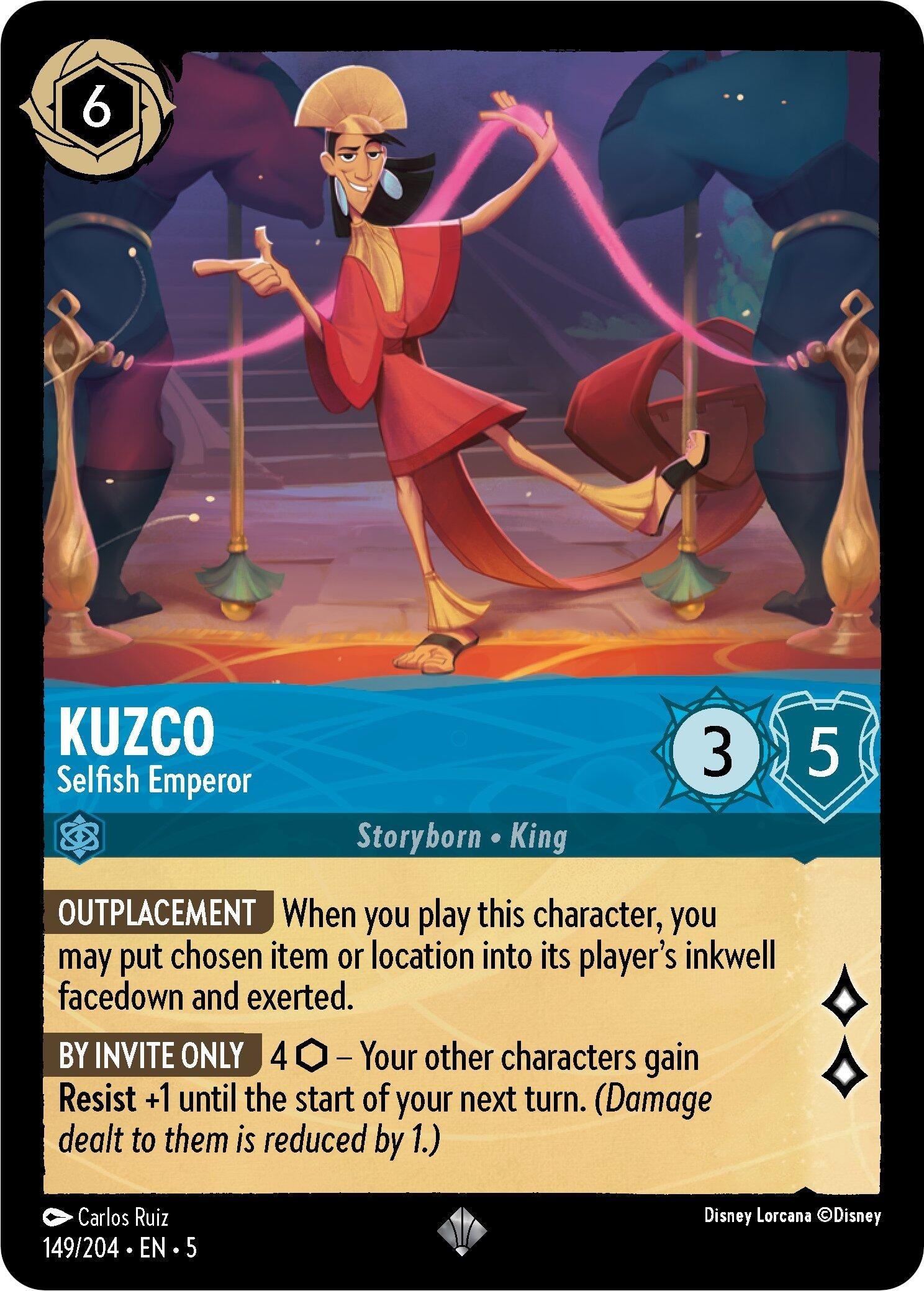 Image for Kuzco - Selfish Emperor (Shimmering Skies) (149/204) - Disney Lorcana