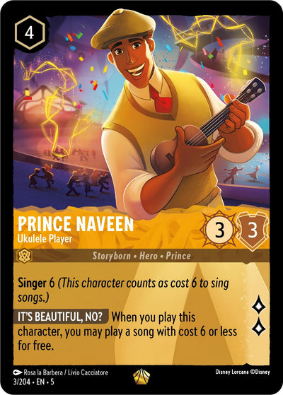 Image for Prince Naveen - Ukulele Player (Shimmering Skies) (3/204) - Disney Lorcana