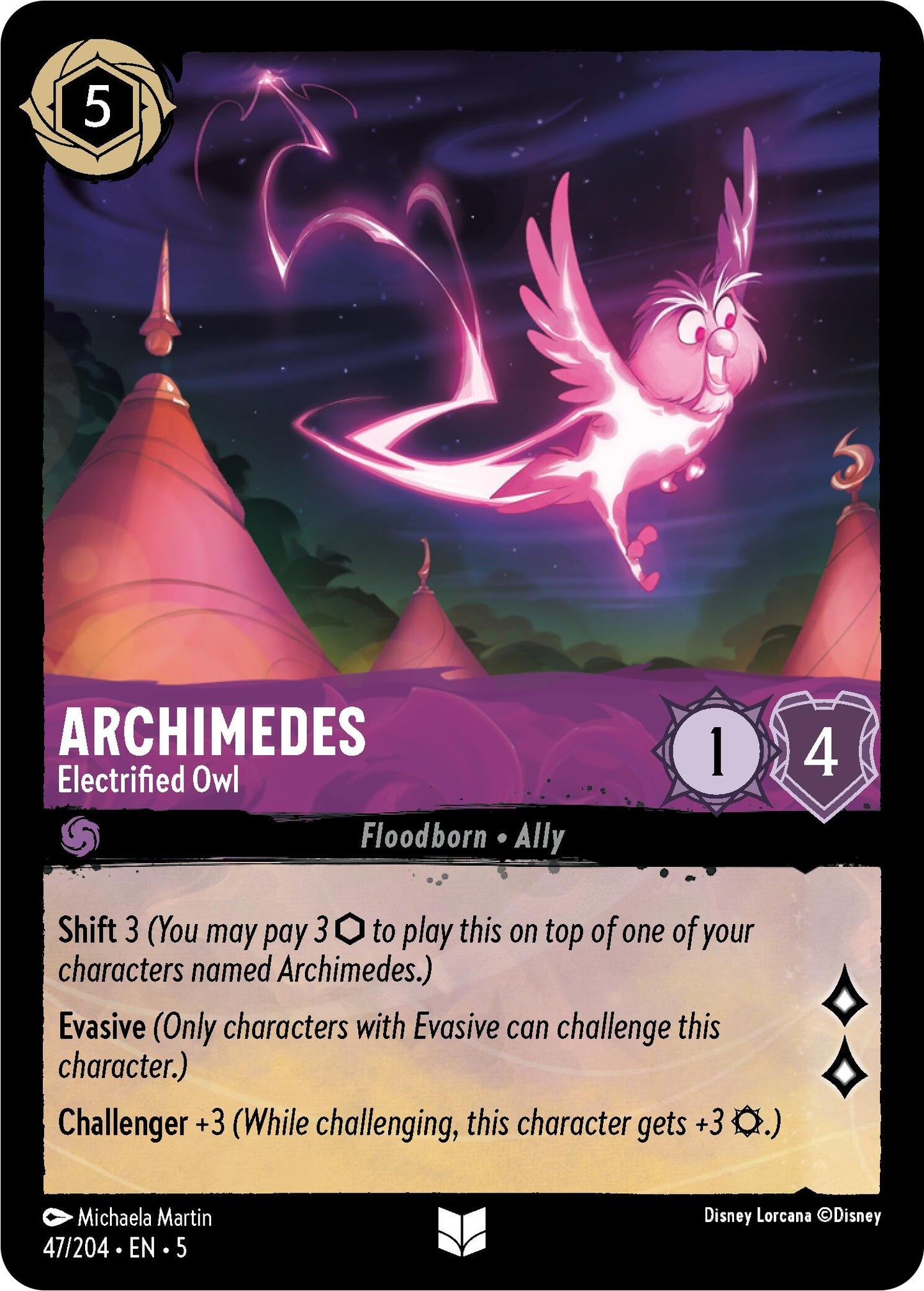 Image for Archimedes - Electrified Owl (Shimmering Skies) (47/204) - Disney Lorcana