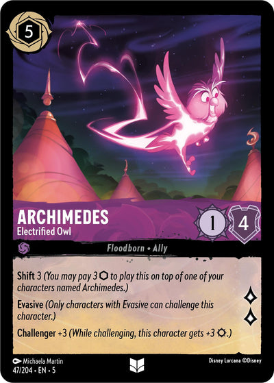 Image for Archimedes - Electrified Owl (Shimmering Skies) (47/204) - Disney Lorcana