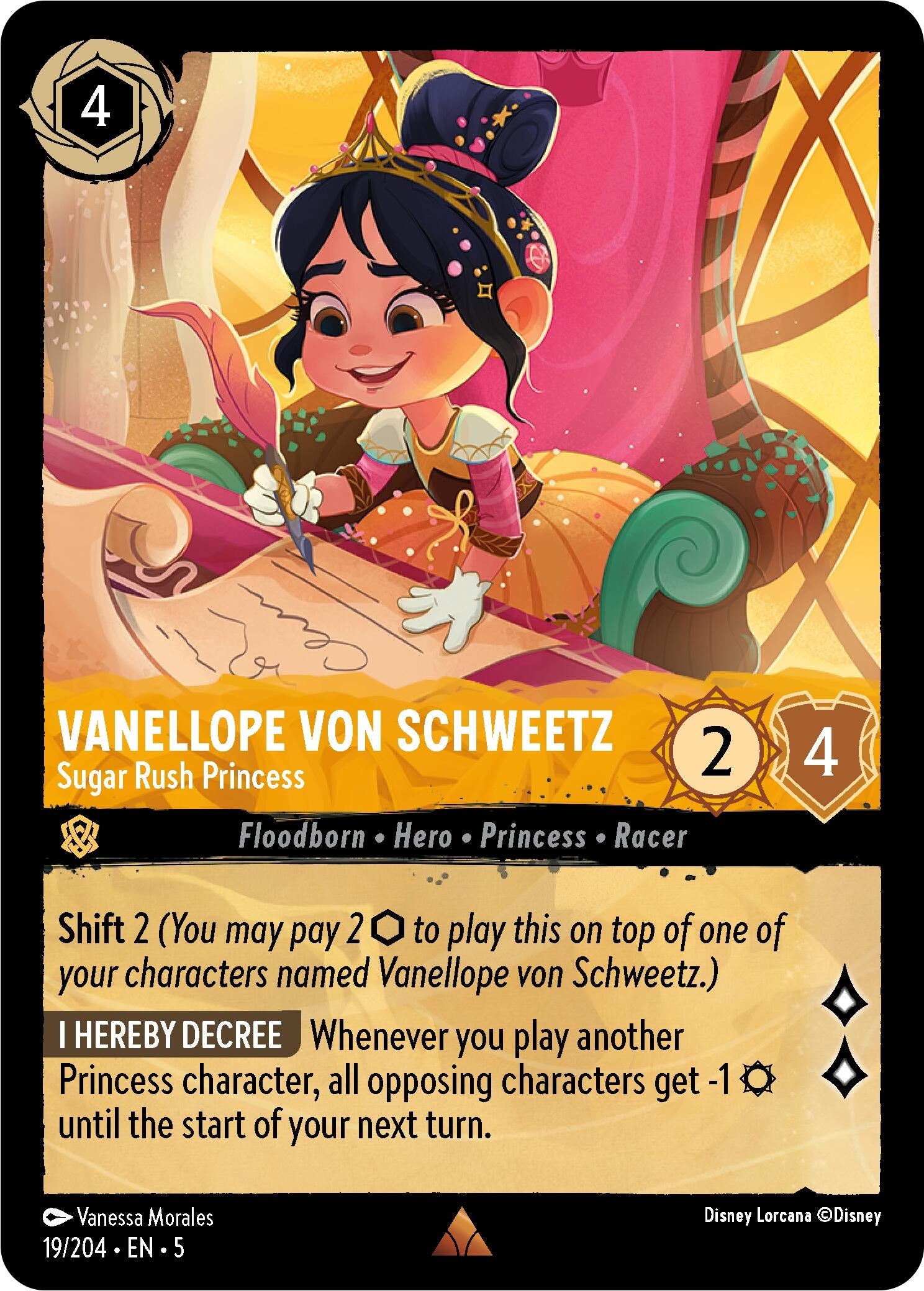 Image for Vanellope von Schweetz - Sugar Rush Princess (Shimmering Skies) (19/204) - Disney Lorcana