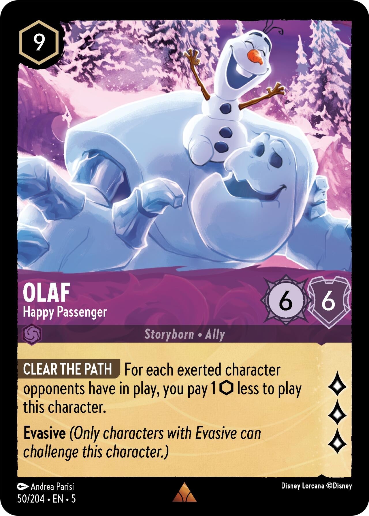 Image for Olaf - Happy Passenger (Shimmering Skies) (50/204) - Disney Lorcana