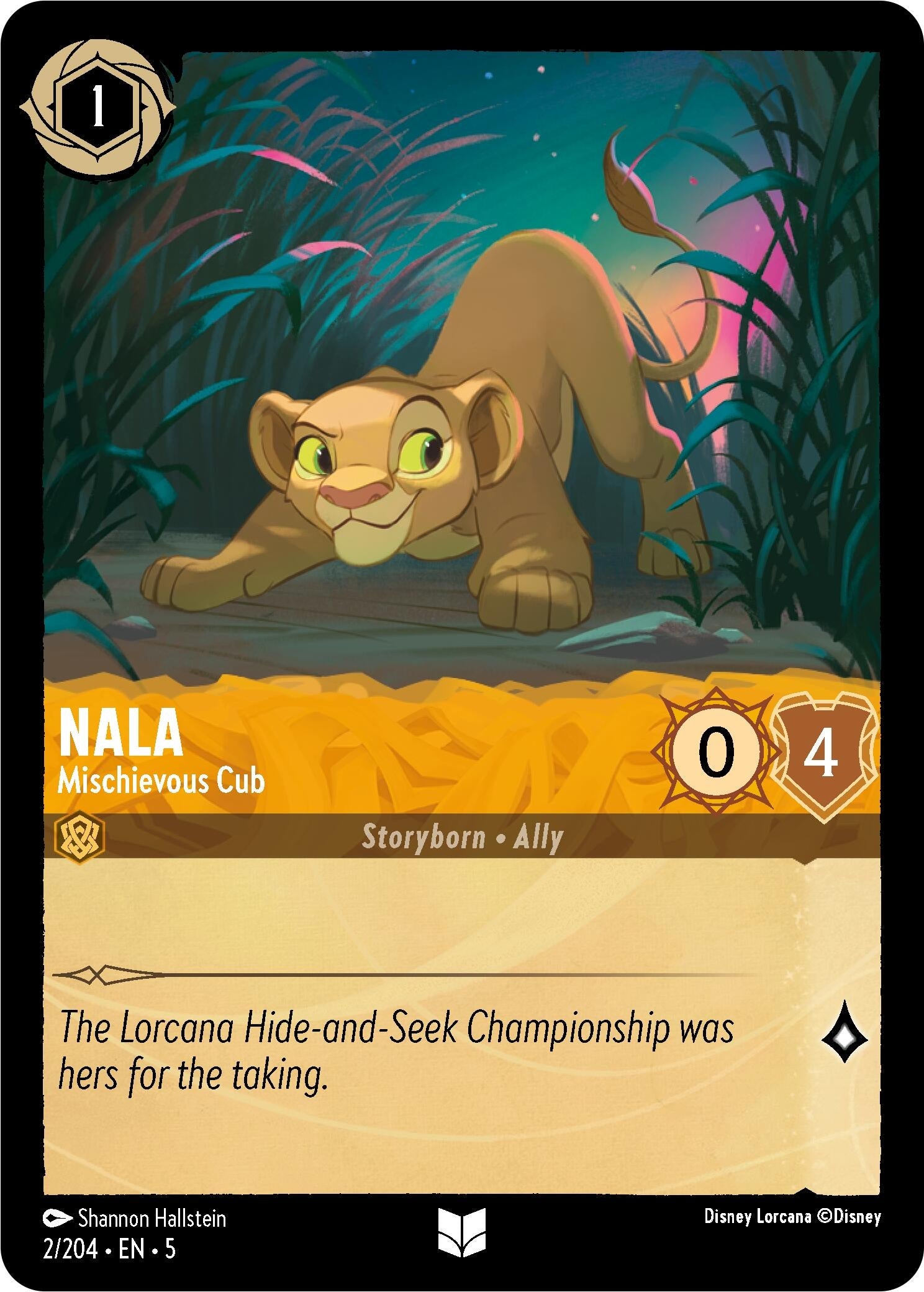 Image for Nala - Mischievous Cub (Shimmering Skies) (2/204) - Disney Lorcana
