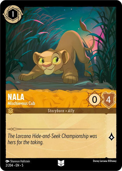 Image for Nala - Mischievous Cub (Shimmering Skies) (2/204) - Disney Lorcana
