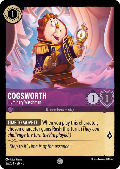 Image for Cogsworth - Illuminary Watchman (Shimmering Skies) (37/204) - Disney Lorcana