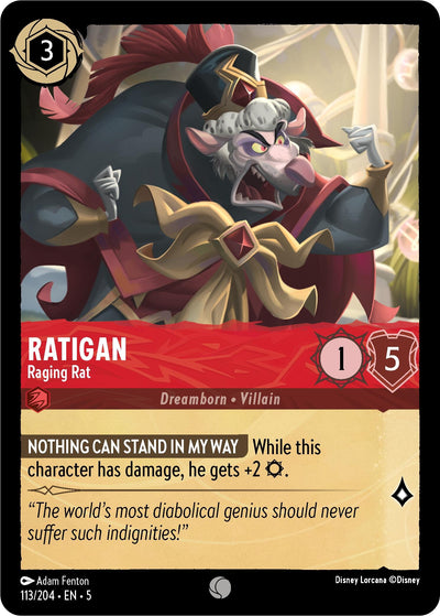 Image for Ratigan - Raging Rat (Shimmering Skies) (113/204) - Disney Lorcana