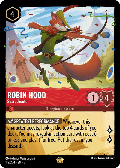 Image for Robin Hood - Sharpshooter (Shimmering Skies) (118/204) - Disney Lorcana