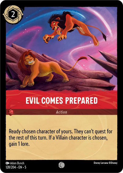 Image for Evil Comes Prepared (Shimmering Skies) (128/204) - Disney Lorcana