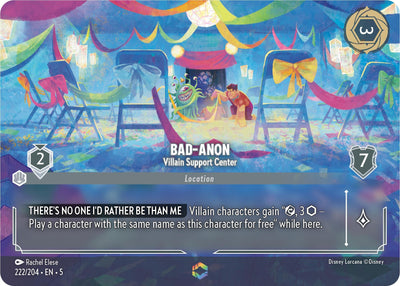 Image for Bad-Anon - Villain Support Center (Enchanted) (Shimmering Skies) (222/204) - Disney Lorcana