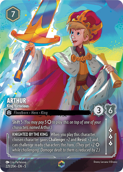 Image for Arthur - King Victorious (Enchanted) (Shimmering Skies) (221/204) - Disney Lorcana