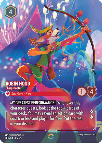 Image for Robin Hood - Sharpshooter (Enchanted) (Shimmering Skies) (215/204) - Disney Lorcana