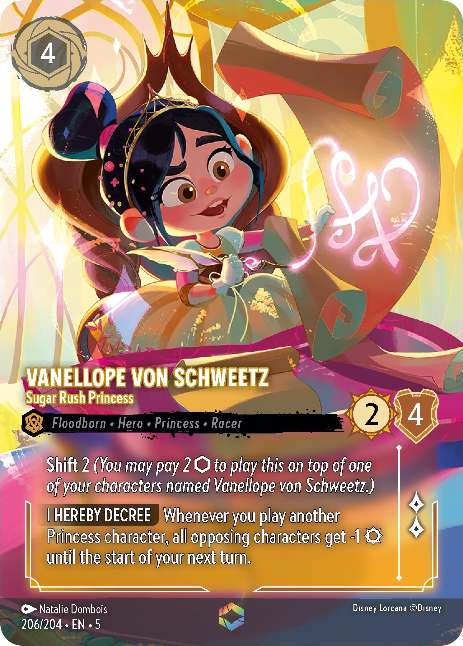 Image for Vanellope von Schweetz - Sugar Rush Princess (Enchanted) (Shimmering Skies) (206/204) - Disney Lorcana