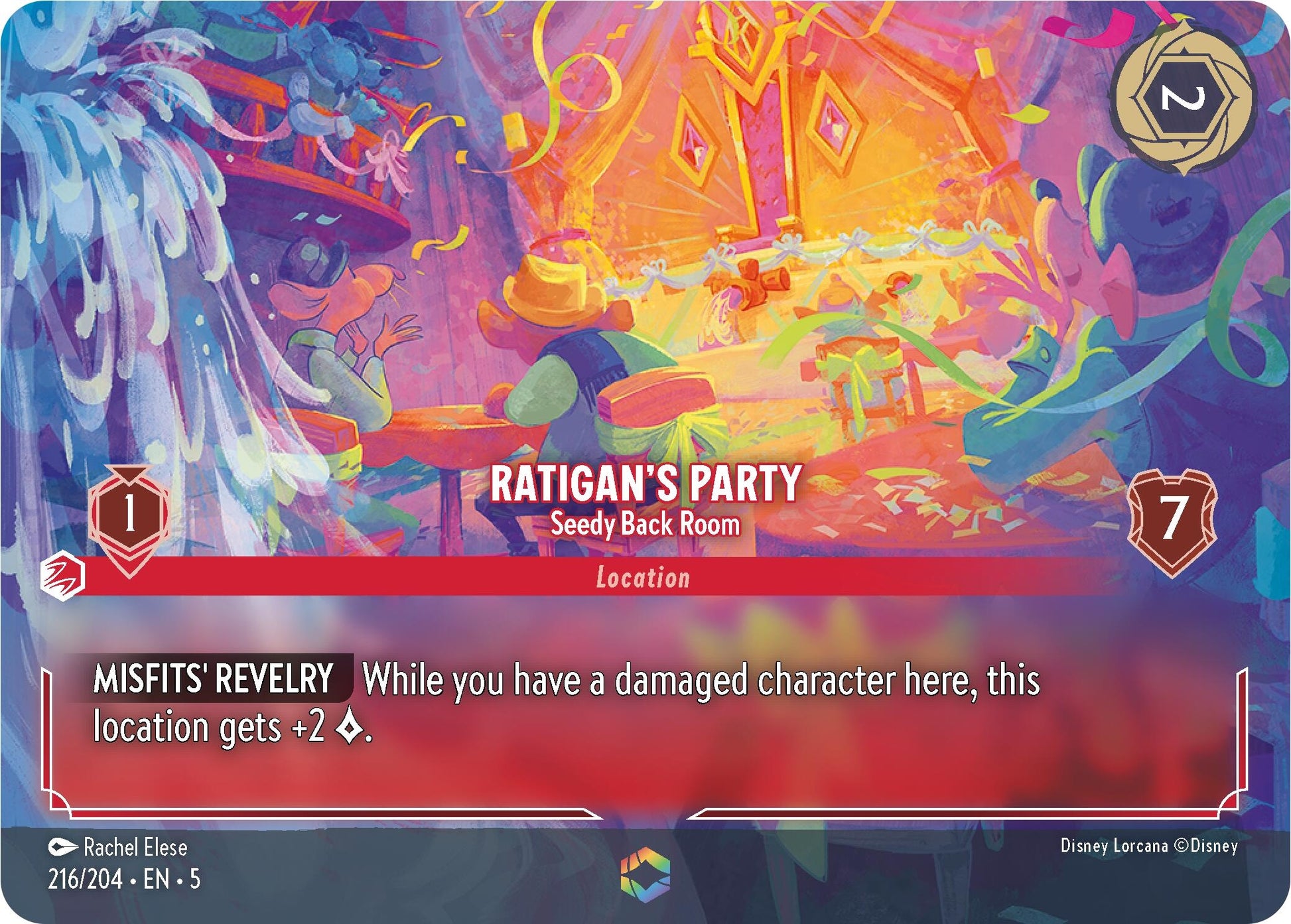 Image for Ratigan's Party - Seedy Back Room (Enchanted) (Shimmering Skies) (216/204) - Disney Lorcana