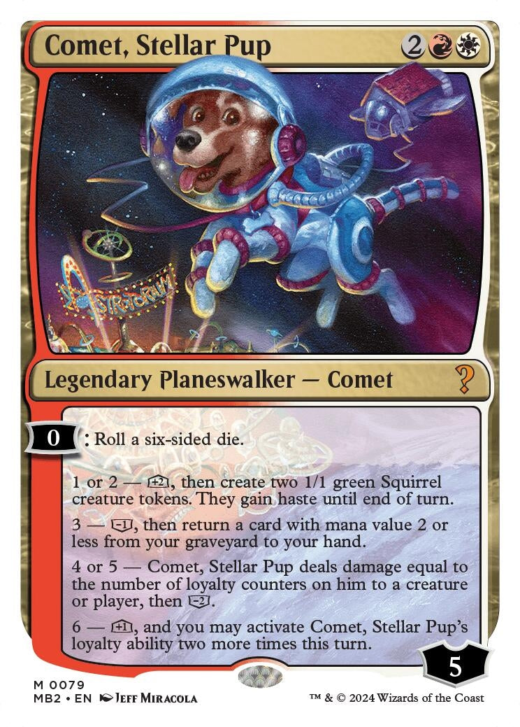 Image for Comet, Stellar Pup (White Border) (Mystery Booster 2) (79) - Magic: The Gathering