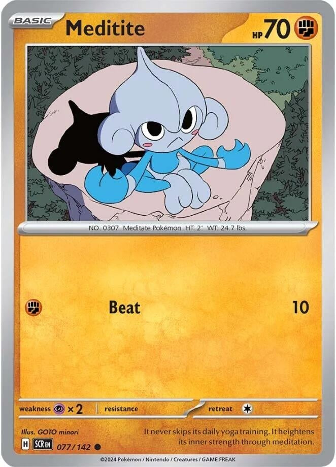 Image for Meditite (SV07: Stellar Crown) (077/142) - Pokemon