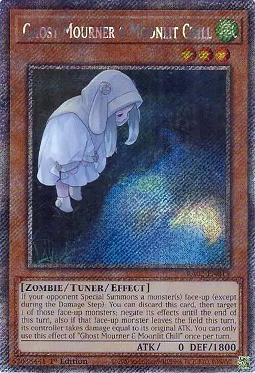 Ghost Mourner & Moonlit Chill (Alternate Art) (Platinum Secret Rare) (25th Anniversary Rarity Collection II) (RA02-EN015)