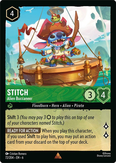 Image for Stitch - Alien Buccaneer (Azurite Sea) (72/204) - Disney Lorcana