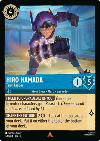 Image for Hiro Hamada - Team Leader (Azurite Sea) (154/204) - Disney Lorcana