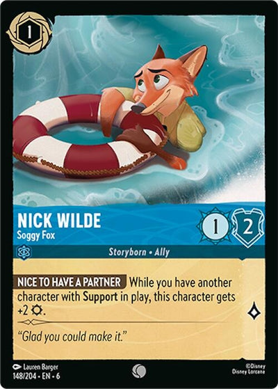 Image for Nick Wilde - Soggy Fox (Azurite Sea) (148/204) - Disney Lorcana