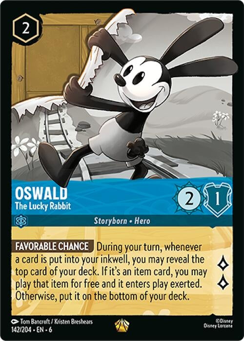 Image for Oswald - The Lucky Rabbit (Azurite Sea) (142/204) - Disney Lorcana