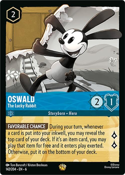 Image for Oswald - The Lucky Rabbit (Azurite Sea) (142/204) - Disney Lorcana