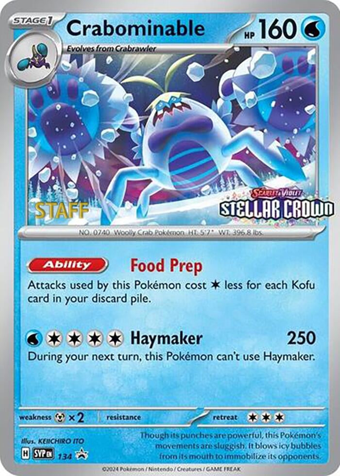 Image for Crabominable - 134 (Prerelease) [Staff] (SV: Scarlet & Violet Promo Cards) (134/142) - Pokemon