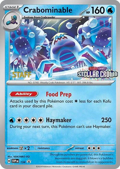 Image for Crabominable - 134 (Prerelease) [Staff] (SV: Scarlet & Violet Promo Cards) (134/142) - Pokemon