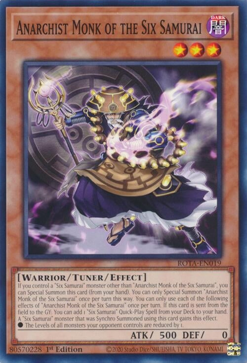Image for Anarchist Monk of the Six Samurai (Rage of the Abyss) (ROTA-EN019) - YuGiOh