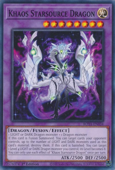 Image for Khaos Starsource Dragon (Rage of the Abyss) (ROTA-EN034) - YuGiOh