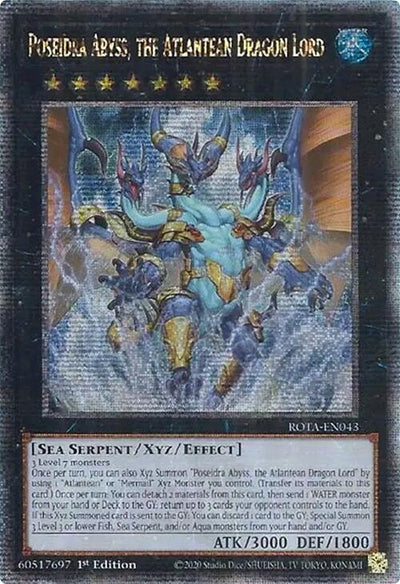 Image for Poseidra Abyss, the Atlantean Dragon Lord (Quarter Century Secret Rare) (Rage of the Abyss) (ROTA-EN043) - YuGiOh